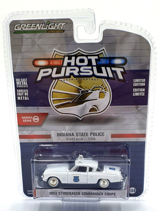 Greenlight 1/64 Scale 42910-A 1953 Studebaker Commander Coupe Indiana State PD