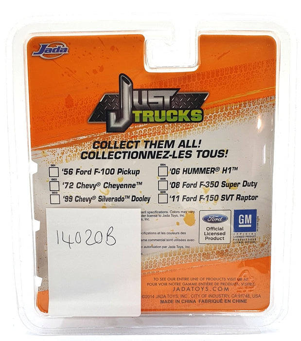 Jada Just Trucks 1/64 Scale 14020B 2011 Ford F-150 SVT Raptor Orange Box - Black