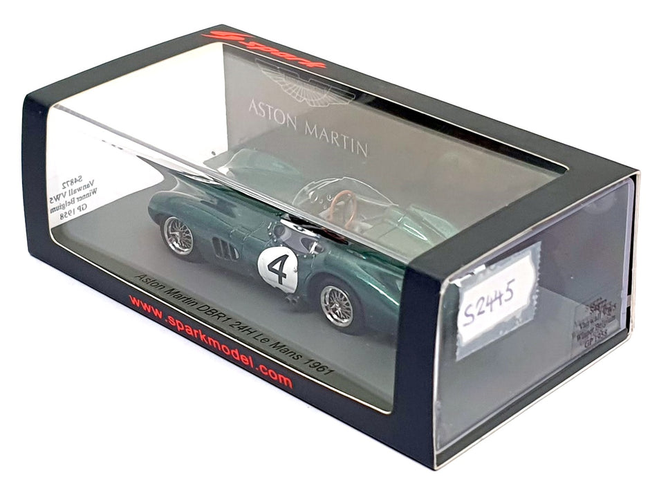 Spark 1/43 Scale S2445 - Aston Martin DBR1 #4 24H Le Mans 1961 Salvadori/Maggs