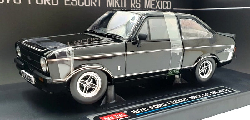 Sun Star 1/18 Scale 4634R - 1976 Ford Escort MKII RS Mexico - Black