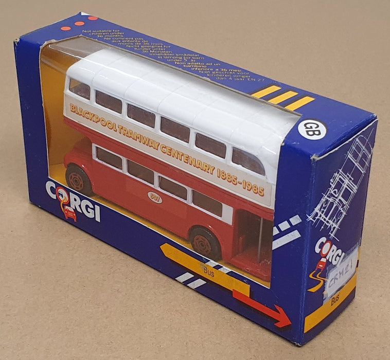 Corgi 12cm Long Diecast CRM21 - AEC Routemaster D/Deck Bus - White/Red