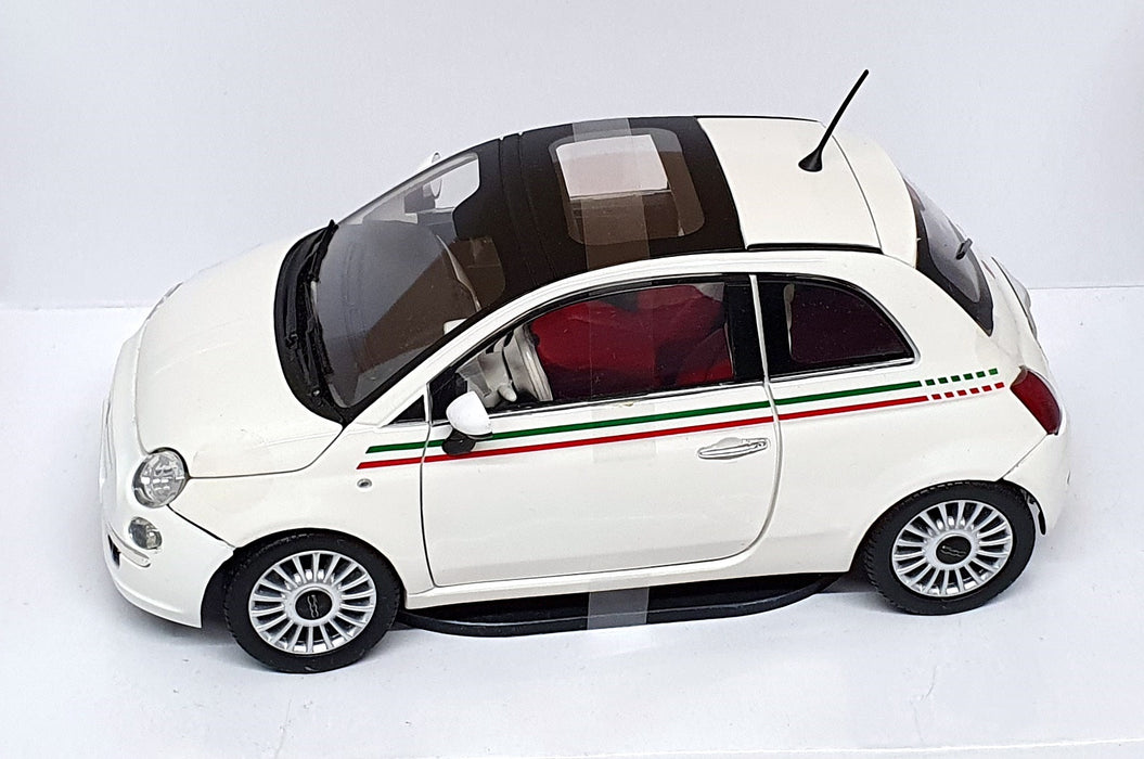 Mondo Motors 1/18 Scale Diecast 500291 - New Fiat 500 - White
