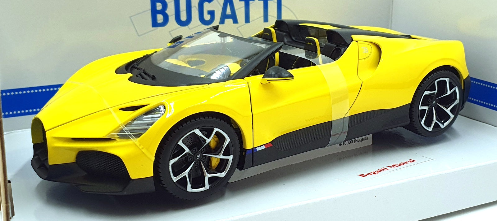 Burago 1/18 Scale Diecast 18-11051 - Bugatti Mistral - Yellow
