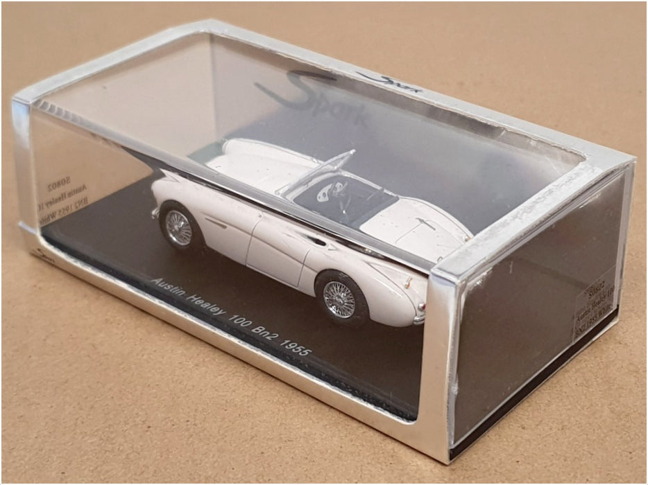 Spark Model 1/43 Scale S0802 - 1955 Austin Healey 100 BN2 - White