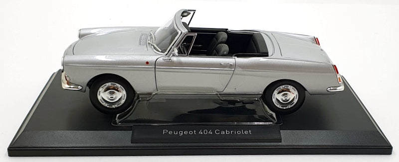 Norev 1/18 Scale Diecast 184835 - 1967 Peugeot 404 Cabriolet - Silver