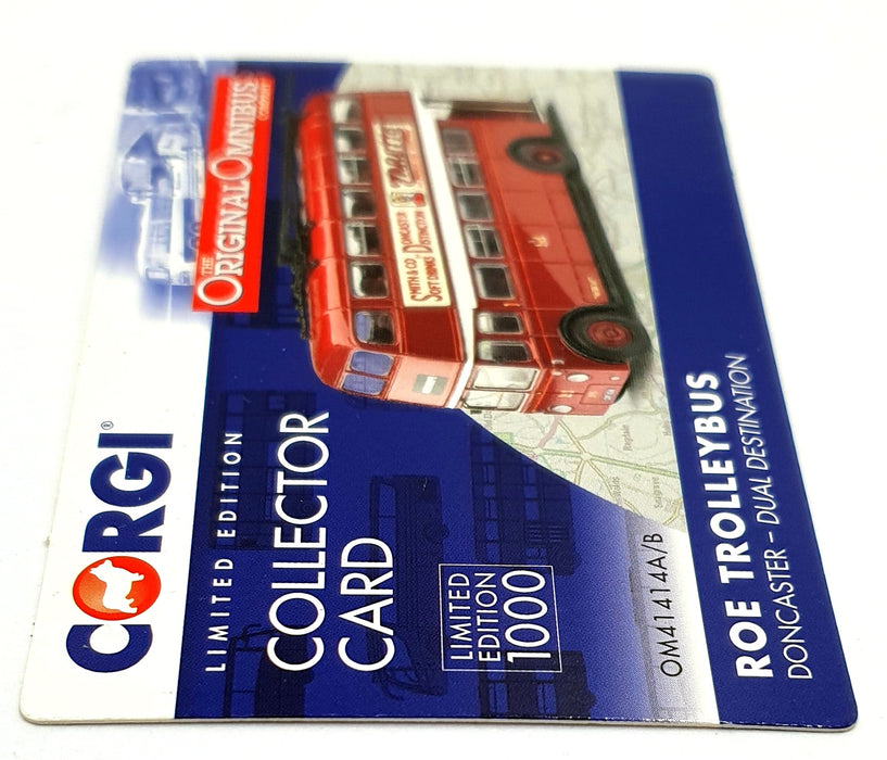 Corgi 1/76 Scale OM41414A - ROE Trolleybus Doncaster Dual Destination - Dark Red