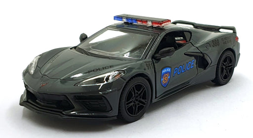 Kinsmart 1/36 Scale Pull Back & Go TY0109 - 2021 Corvette Police Car - Grey