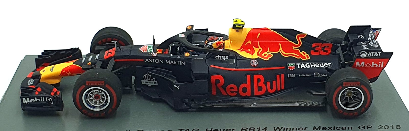 Spark 1/43 Scale S6066 - Aston Martin #33 TAG Heuer RB14 1st Mexican GP 2018
