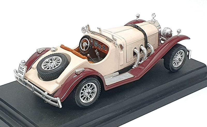 Burago 1/24 Scale 1509 - 1928 Mercedes Benz SSK - Beige/Maroon