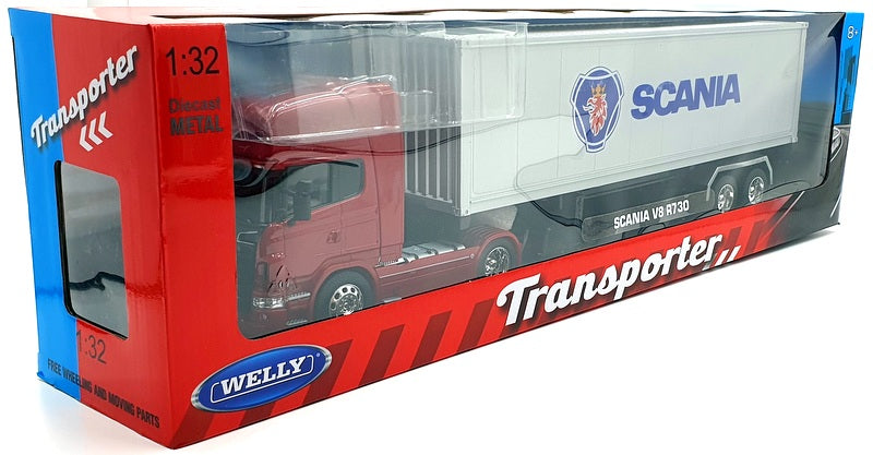 Welly 1/32 Scale 32671S-W - Scania V8 R730 Truck - Red/Silver