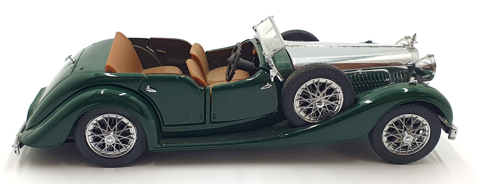 Franklin Mint 1/24 Scale B11PU51 - 1938 Alvis Roadster - Chrome/Green