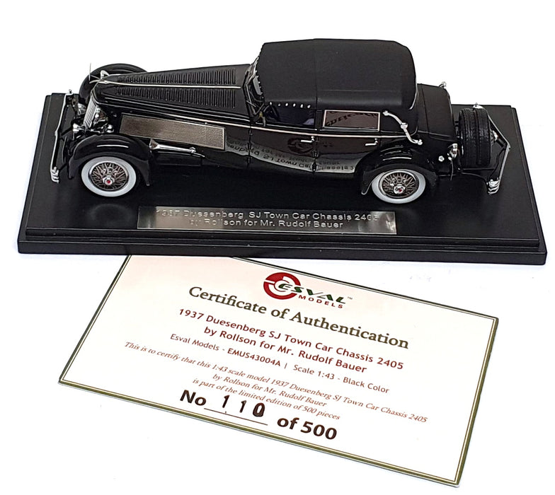 Esval 1/43 Scale EMUS43004A 1937 Duesenberg SJ Town Car By Rollson Rudolf Bauer