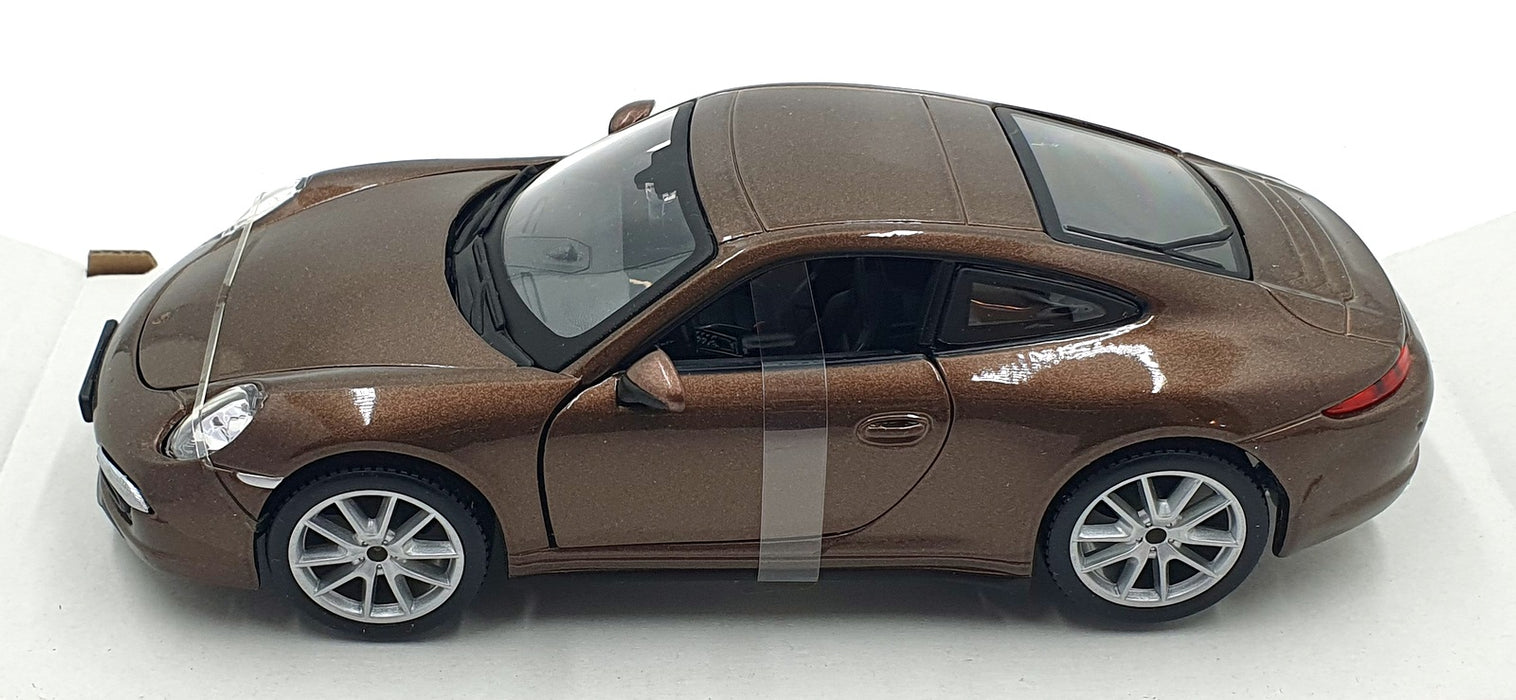 Burago 1/24 Scale Diecast 18-20001 - Porsche 911 Carrera S - Metallic Brown