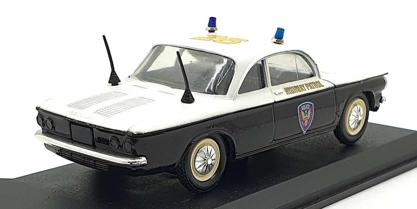 Eligor 1/43 Scale Diecast 1150 1962 Chevrolet Corvair USA Police Car White/Black