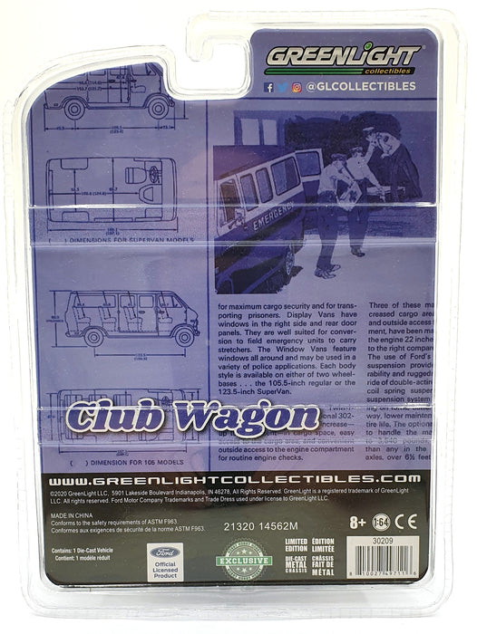 Greenlight 1/64 Scale 30209 - 1969 Ford Club Wagon - Blue