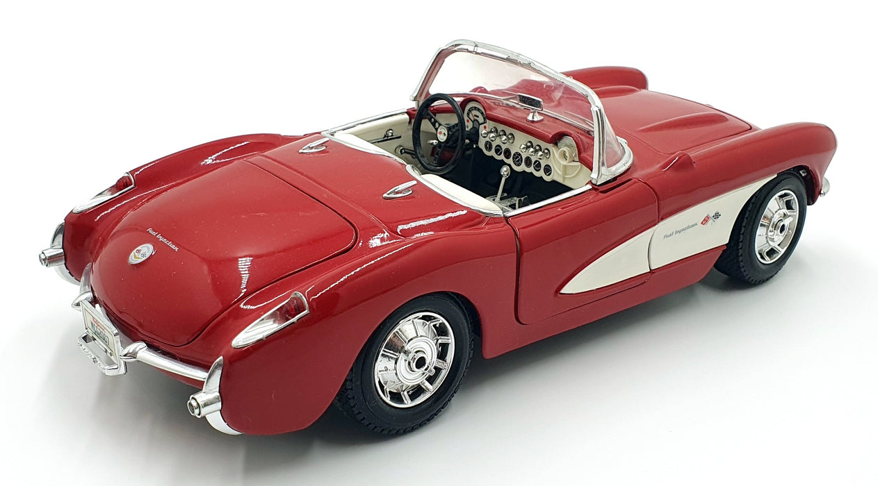 Maisto 1/18 Scale Diecast 14126R - 1957 Chevrolet Corvette - Red/White