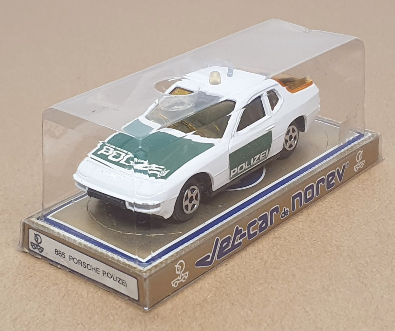 Norev Jet-Car 1/43 Scale 885 - Porsche Polizei Police Car - White/Green