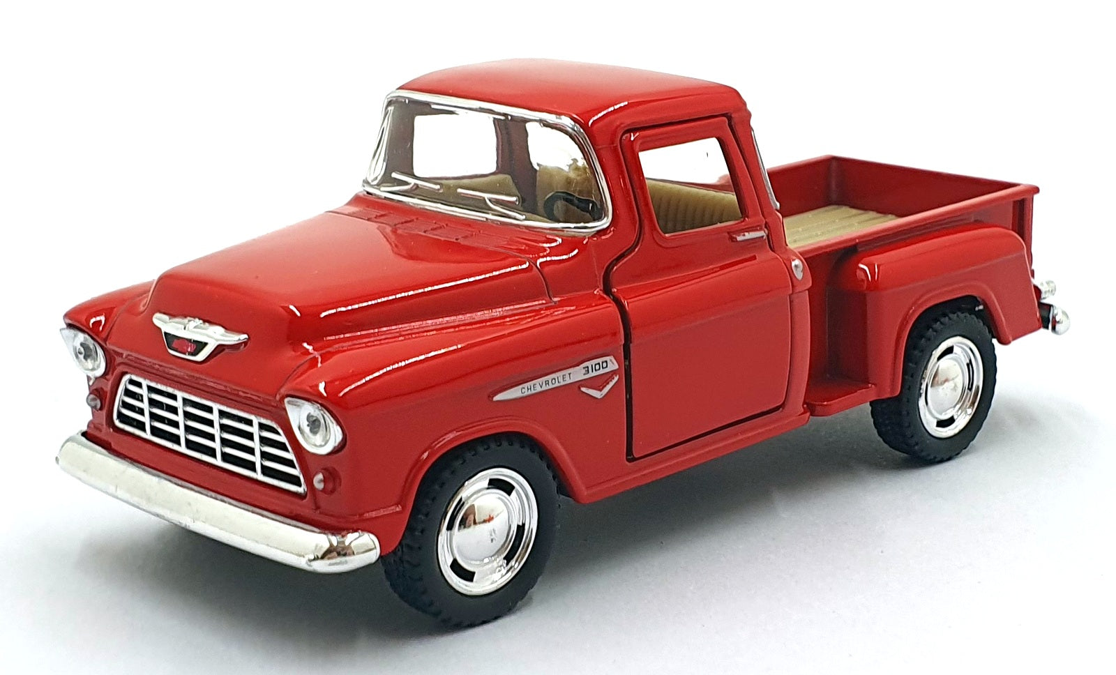 Kinsmart 1/32 Scale Pull Back & Go TY0237 - 1955 Chevrolet Stepside Pick Up Red