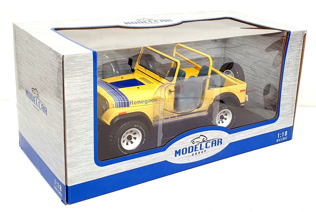 MCG 1/18 Scale Diecast MCG18552 - Jeep CJ-7 Renegade - Yellow