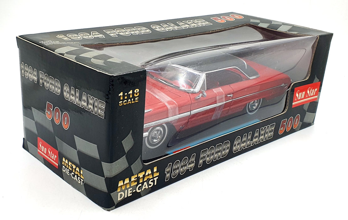 Sun Star 1/18 Scale Diecast 1440 - 1964 Ford Galaxie 500 - Red/Black