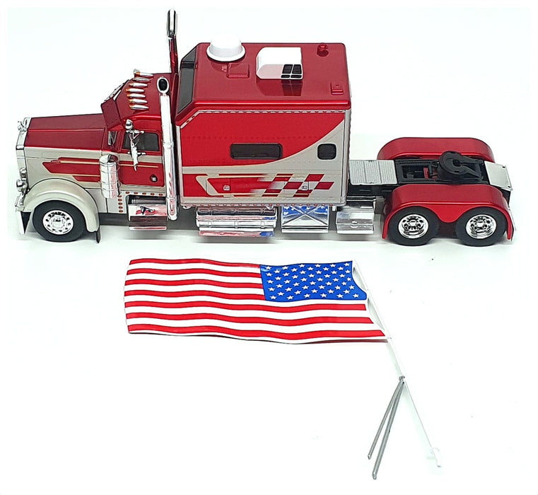 Iconic Replicas 1/43 Scale 43-0517 - Peterbilt 379 Patriot Flag Truck - Red/Grey
