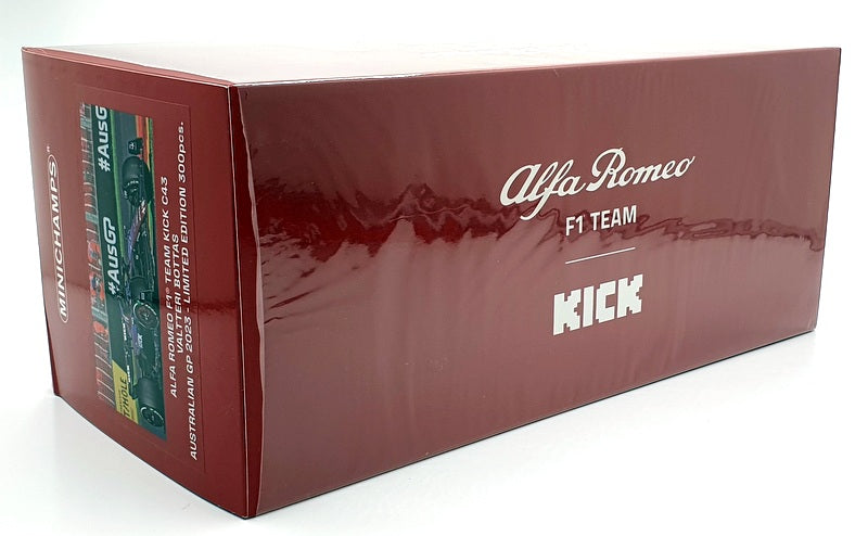 Minichamps 1/18 Scale 117 230177 Alfa Romeo F1 Kick C43 Australian GP 2023 #77