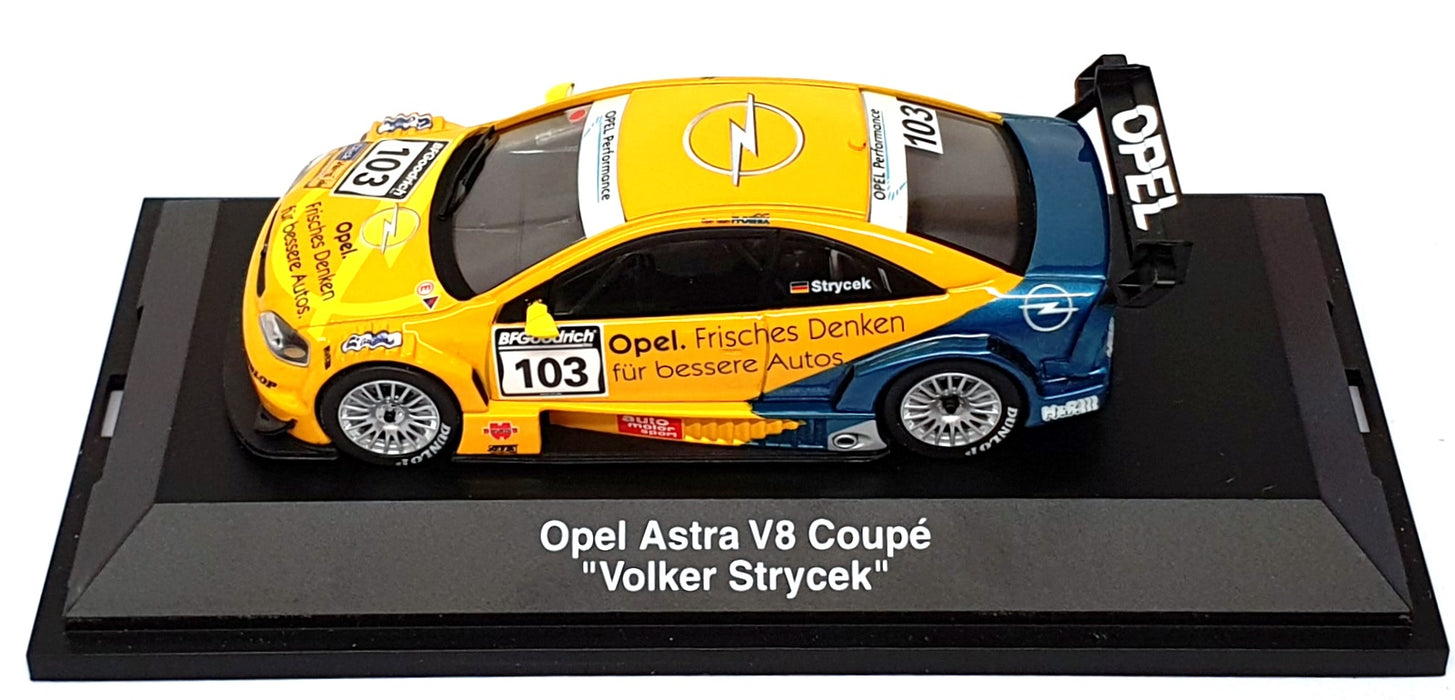 Schuco 1/43 Scale 04880 - Opel Astra V8 Coupe #103 Strycek - Yellow/Blue