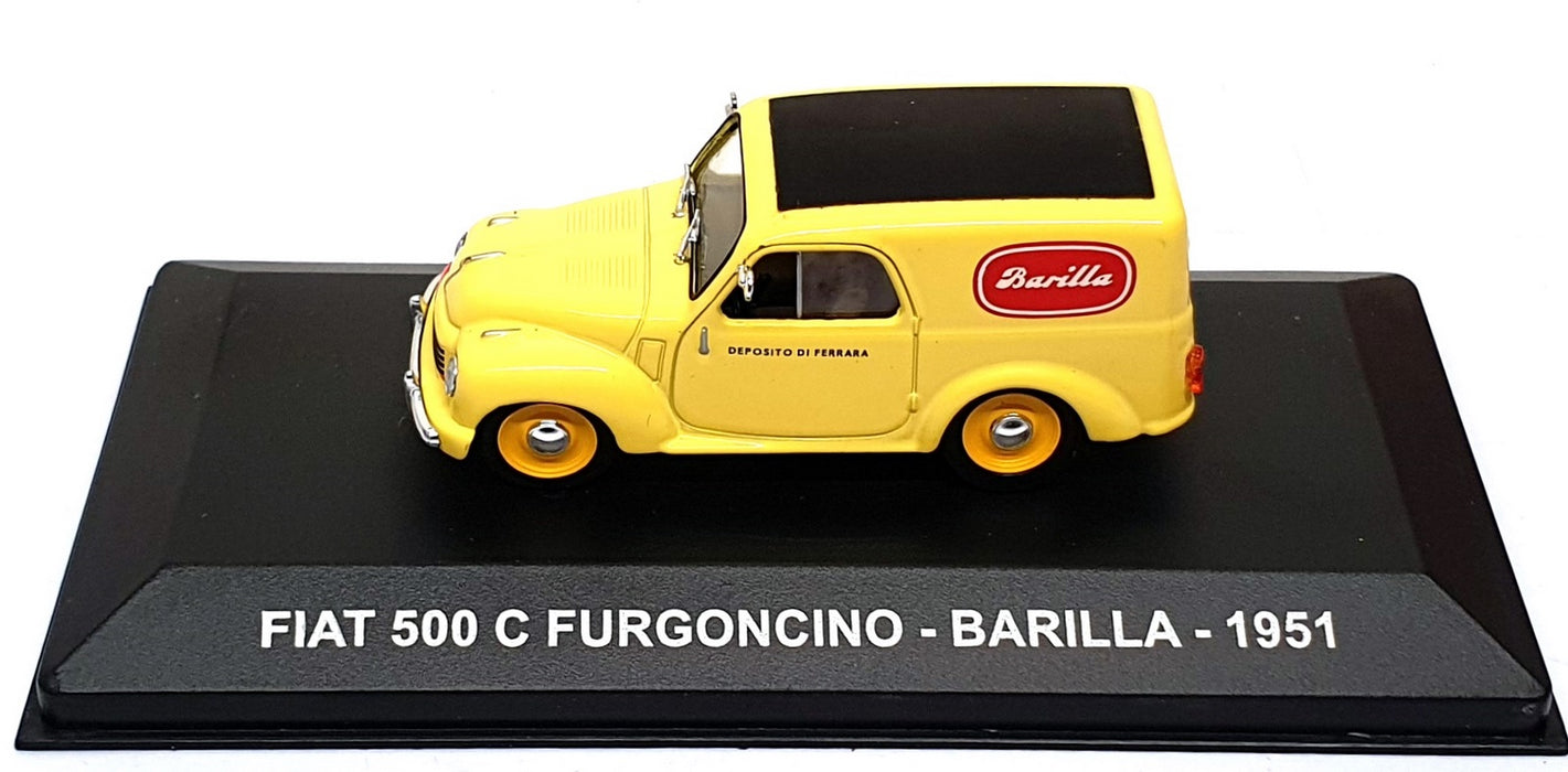 Altaya 1/43 Scale 18335 - 1951 Fiat 500 C Furgoncino Van Barilla - Yellow
