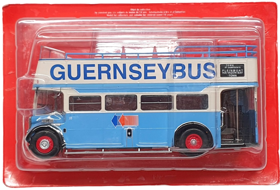 Hachette 1/43 Scale HA401 - Guernseybus Open Top RT - Blue/White