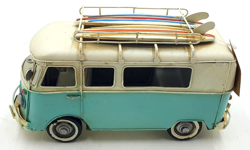 Kreatif Kraft Tin Plate Metal 84066 - Camper Van Oranament - Blue/White