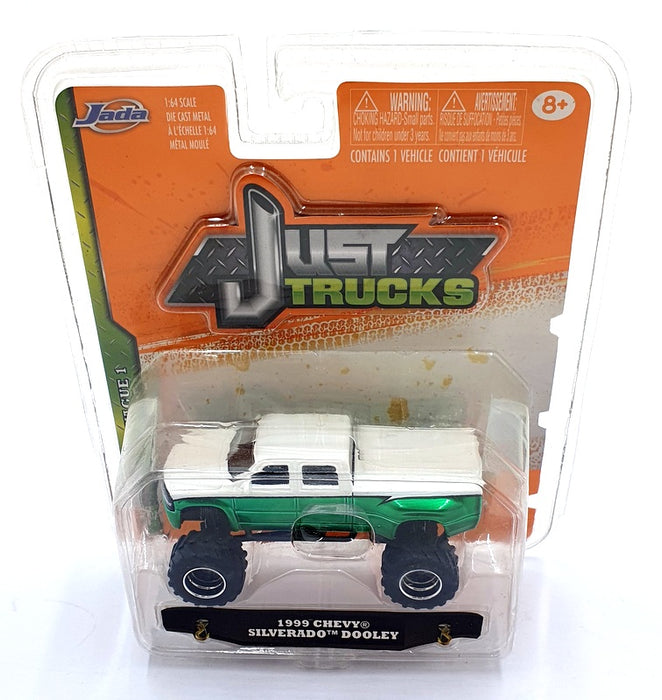 Jada Just Trucks 1/64 Scale 14020 1999 Chevy Silverado Dooley - Met. Green/White