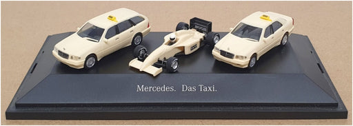 Herpa 1/87 Scale SB1346 - Mercedes Benz Taxi (2) & F1 Car Taxi - Lt Beige