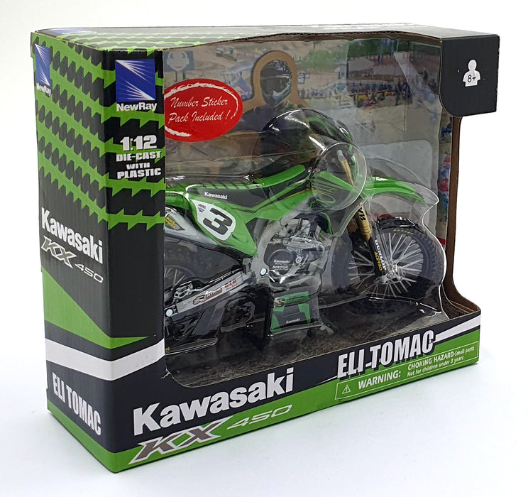 New Ray 1/12 Scale Diecast 58113 - Kawasaki KX 450 #3 - Eli Tomac