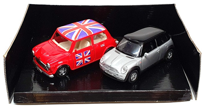 Welly Diecast 973025 - Mini Gift Set Old & New - Red With Union Jack Silver