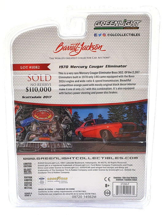 Greenlight 1/64 Scale 37200-F - 1970 Mercury Cougar Eliminator - Red