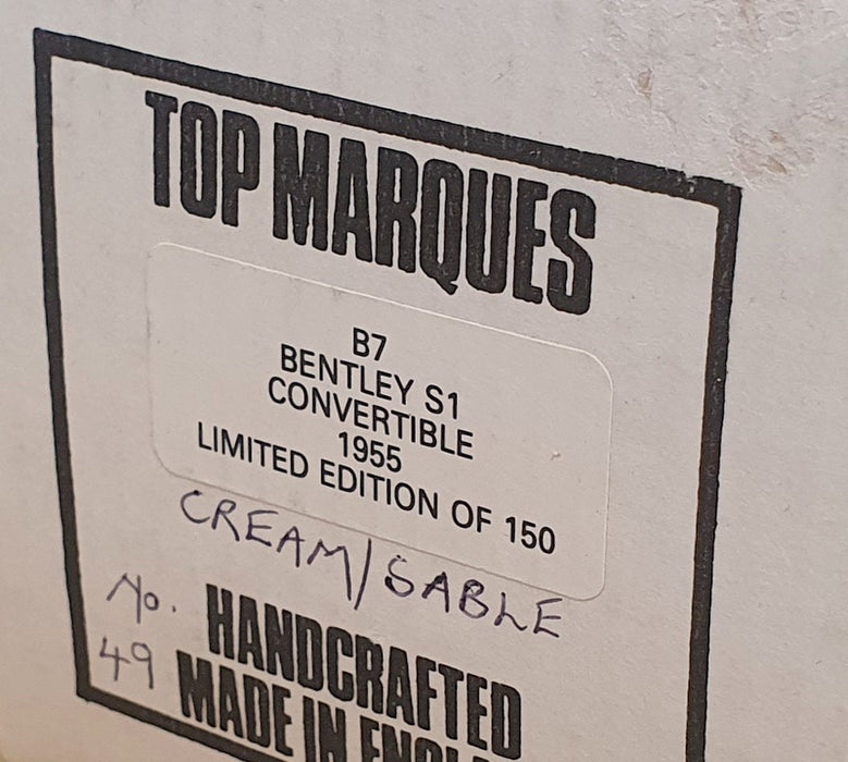 Top Marques 1/43 Scale B7 - 1955 Bentley S1 Convertible - Cream/Sable