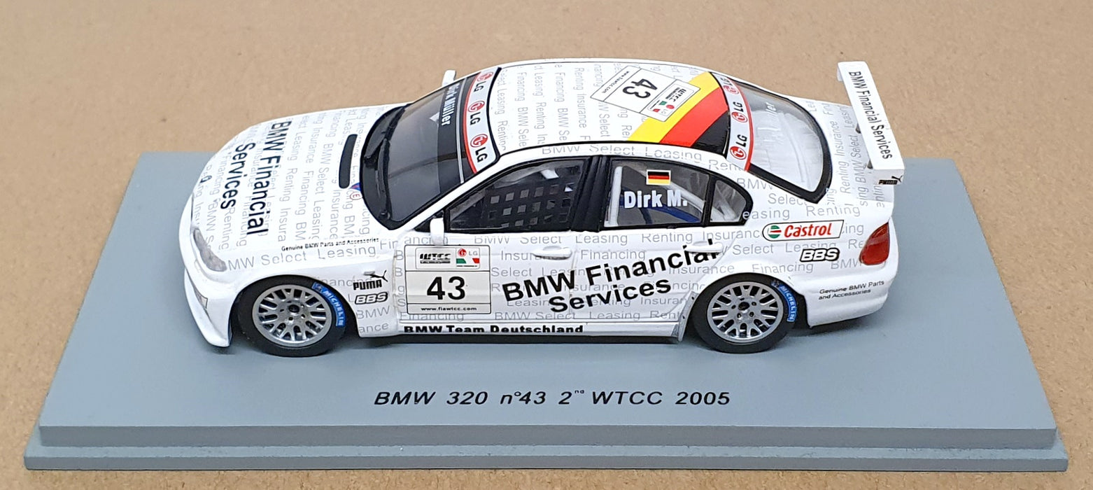 Spark 1/43 Scale S0428 - BMW 320 #43 2nd WTCC 2003 Dirk Muller - White