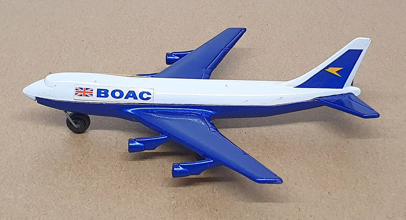 Matchbox 11cm Long Diecast SP-10 - Boeing 747 Aircraft BOAC - White/Blue