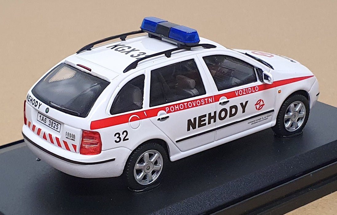Abrex 1/43 Scale 143ABX004XJ - Skoda Fabia Prague Transport Police  - White/Red