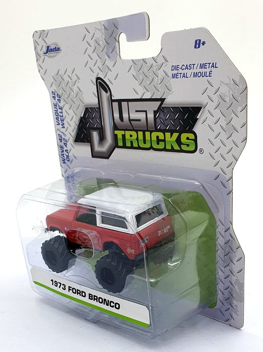 Jada Just Trucks 1/64 Scale 14020 - 1973 Ford Bronco Dirt Version - Red/White