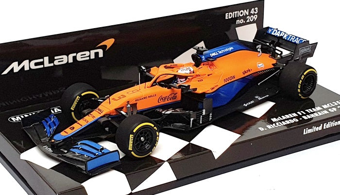 Minichamps 1/43 Scale 537 214303 - F1 McLaren MCL35M Bahrain GP 2021 Ricciardo