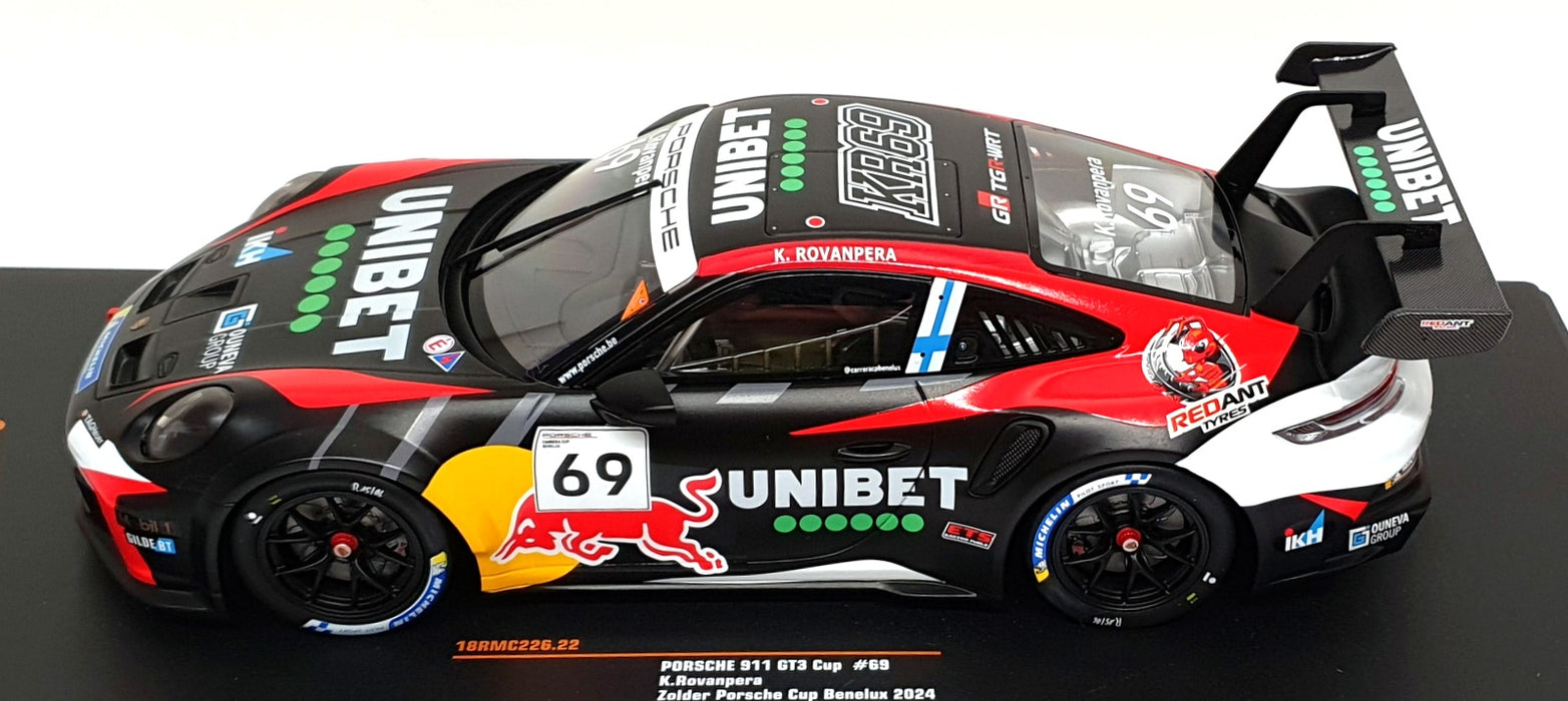 IXO 1/18 Scale 18RMC226.22 - Porsche 911 GT3 Cup #69 Zolder Benelux 2024