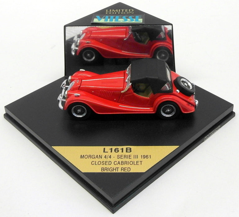 Vitesse 1/43 Scale Model Car L161B - 1961 Morgan 4/4 Serie III Closed Cabrio Red