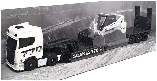 Maisto 11681 - Scania 770 S Big Hauler With Bobcat Excavator - White