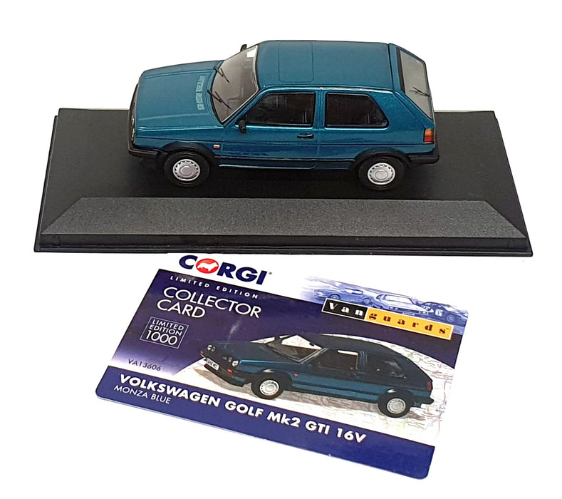 Vanguards 1/43 Scale VA13606 - Volkswagen Golf Mk2 GTI 16V - Monza Blue