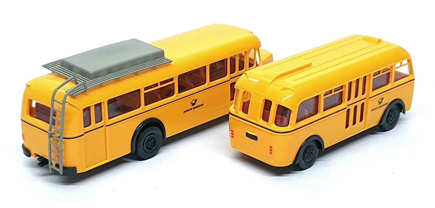 Brekina 1/87 Scale BR187Y - MAN MKN 630 Bus & Orion Trailer Bus Deutsche Post AG