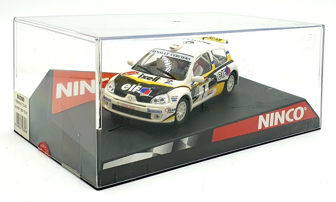 Ninco 1/32 Scale Slot Car 50300 - Renault Clio Super 1600 "Elf" #7 - White