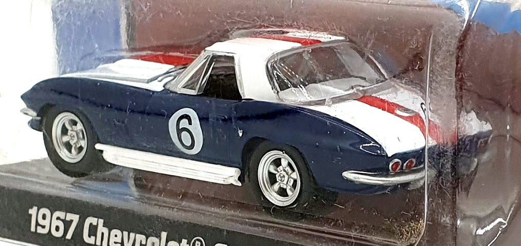 Greenlight 1/64 Scale 27680 - 1967 Chevrolet Corvette #6 - Blue/White