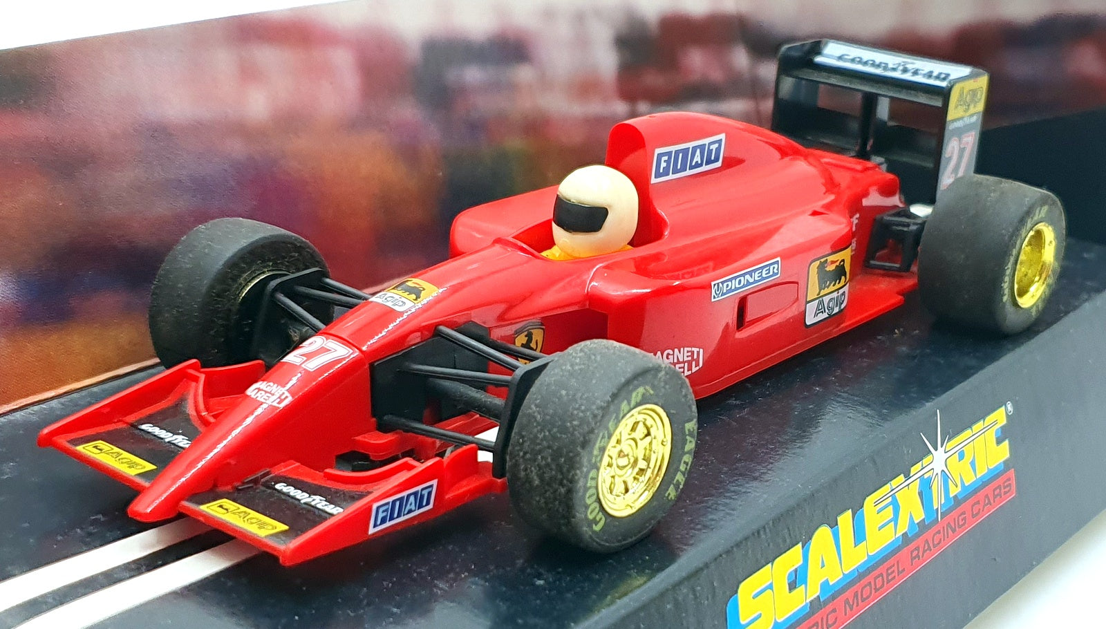 Scalextric 1/32 Scale Slotcar C319 - Ferrari 643 #27 - White Helmet