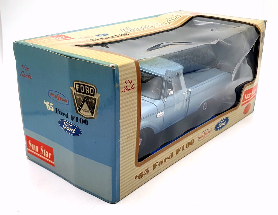 Sun Star 1/18 Scale Diecast 1272 - 1965 Ford F100 Twin Beam - Met Blue